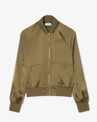 Campera Bomber Oversized de Satén Bordada