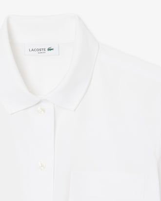 Camisa Con Bolsillo De Poplin Elastizado Al Cuerpo