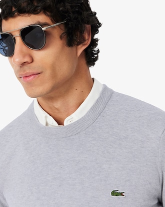 Sweater de Algod&oacute;n Monocromo Cuello Redondo