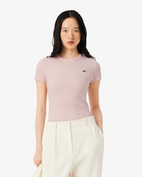 Remera De Algodón Acanalada Al Cuerpo
