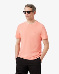 Camiseta de Piqu&eacute; com Gola Listrada em Stretch