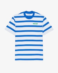 Camiseta em algod&atilde;o listrado com estampa 3D