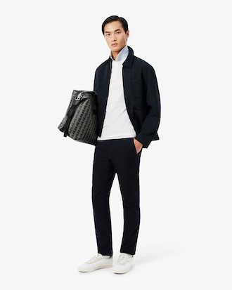 Slim Fit Jacquard Branded Piqu&eacute; Commuter Polo Shirt