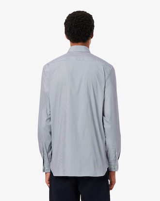 Camisa de Poplin Rayada Elastizada Slim Fit
