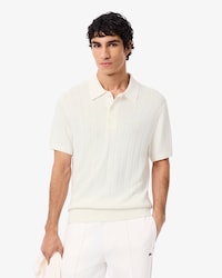 Sweater Polo Fluid de Tejido Acanalado