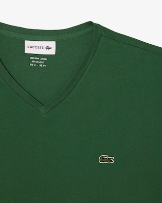 Camiseta de Algod&atilde;o Pima Leve com Gola V