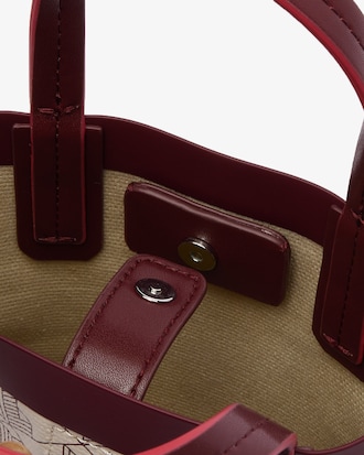 Minibolsa tote em lona revestida com monograma