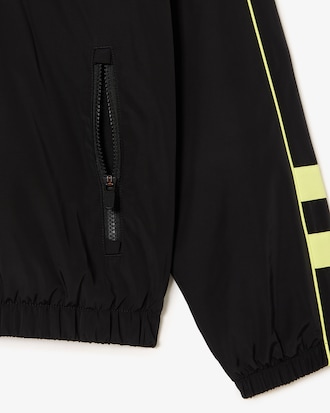 Campera De Tafetán Con Cierre Resistente Al Agua Y Detalle A Contraste