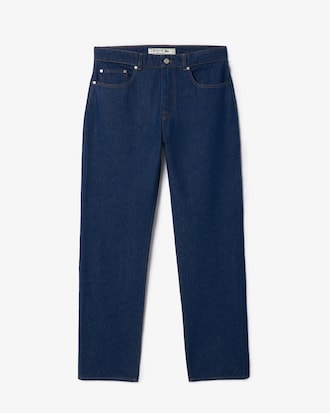 Cal&ccedil;a Jeans Indigo de Corte Reto com 5 Bolsos