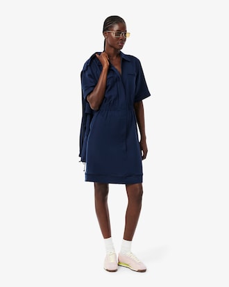 Vestido-Camisa Fluido de Mistura de Linho