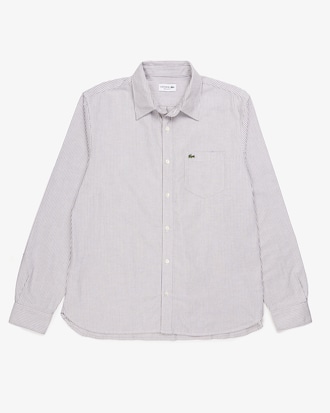 Camisa Oxford Listrada com Caimento Regular