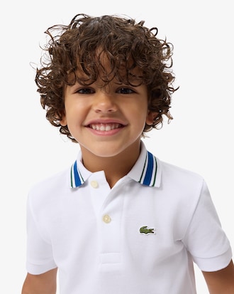 Camisa Polo Petit Piqu&eacute; com Gola Listrada