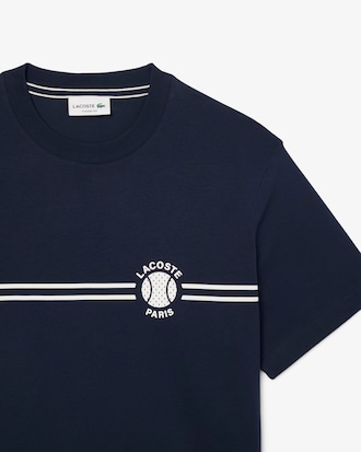 Camiseta em Malha de Algod&atilde;o Bordada e Estampada