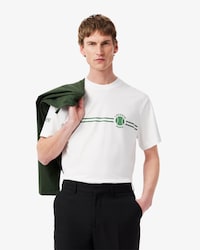 Camiseta em Malha de Algod&atilde;o Bordada e Estampada