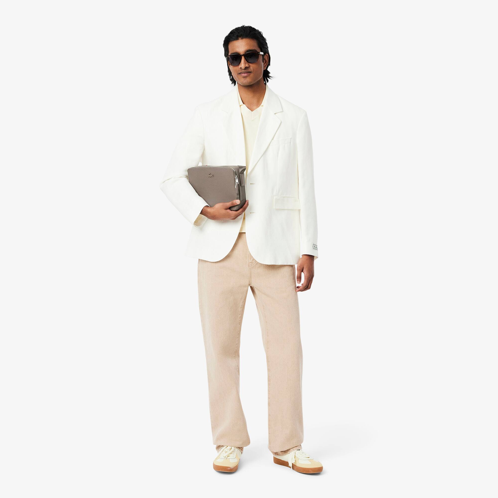 Bolsa Masculina em Couro Fosco Chantaco com Zíper Lacoste