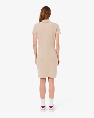 Vestido Polo Slim Fit em Mini Piqu&eacute; Stretch