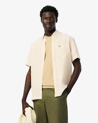 Camisa de Lino Manga Corta Fit Regular