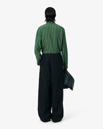 Calças de Lã Largas e Ajustadas Da Coleção Runway