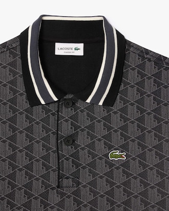 Polo Con Monograma En Jacquard Fit Clásico