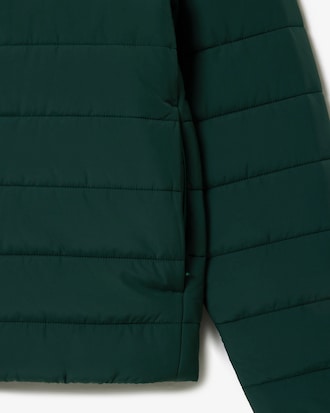 Jaqueta masculina acolchoada com capuz embutido e resistente &agrave; &aacute;gua