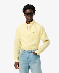Camisa de Lino Rayada Fit Regular