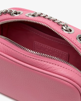 Bolsa de ombro feminina quadrada Lacoste em Couro Premium