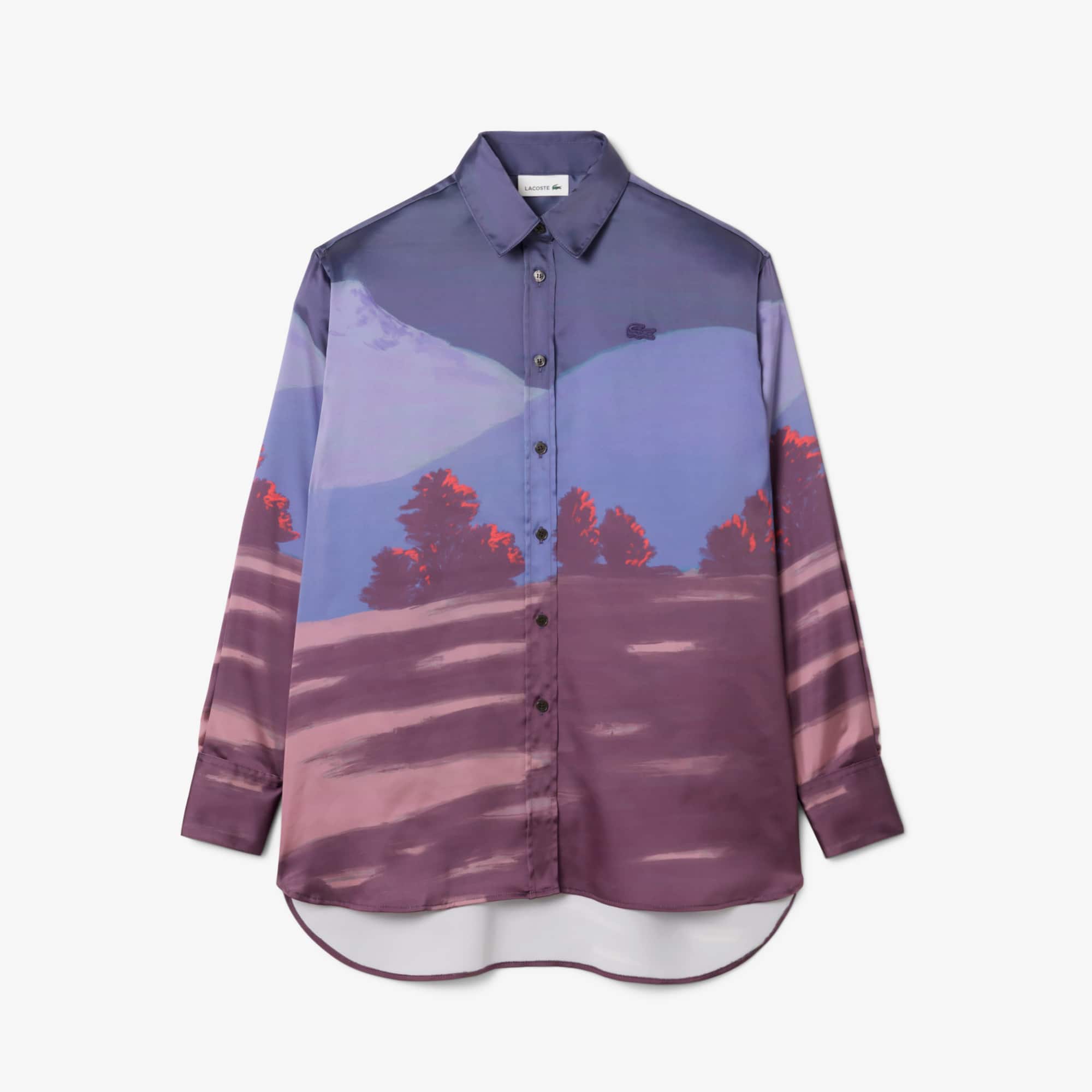 ラッセン Camiseta Oversized Feminina de Cetim com Estampa