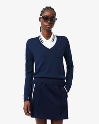 Su&eacute;ter Tricotado Sem Costura com Decote em V