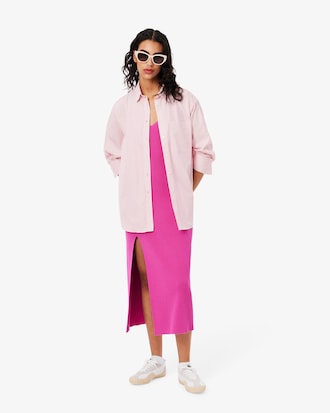 Camisa Oversize Ml Popeline Seasonal com Bolso