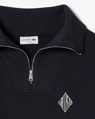 Moletom em Piqu&eacute; com Gola com Z&iacute;per e Caimento Amplo