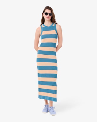 Vestido de Algod&atilde;o Listrado