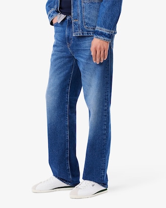 Cal&ccedil;a Jeans Indigo de Corte Reto com 5 Bolsos