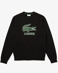 Moletom masculino com decote careca e crocodilo estampado craquelado