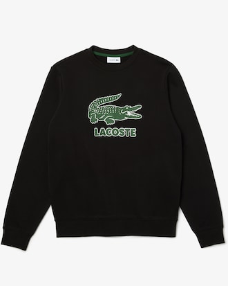 Moletom masculino com decote careca e crocodilo estampado craquelado