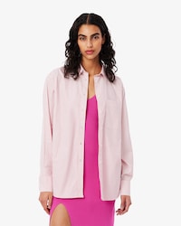 Camisa Oversize Ml Popeline Seasonal com Bolso