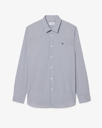 Camisa de Poplin Rayada Elastizada Slim Fit