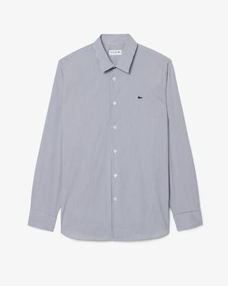 Camisa de Poplin Rayada Elastizada Slim Fit