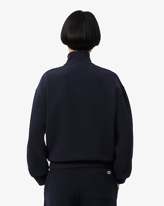 Moletom Piqu&eacute; com Gola Alta e Z&iacute;per