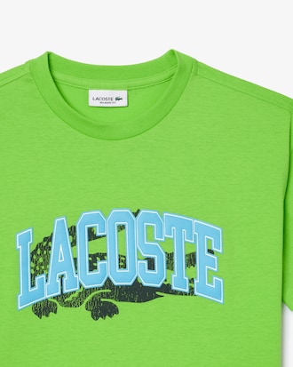 Remera De Algod&oacute;n Con Estampado De Cocodrilo