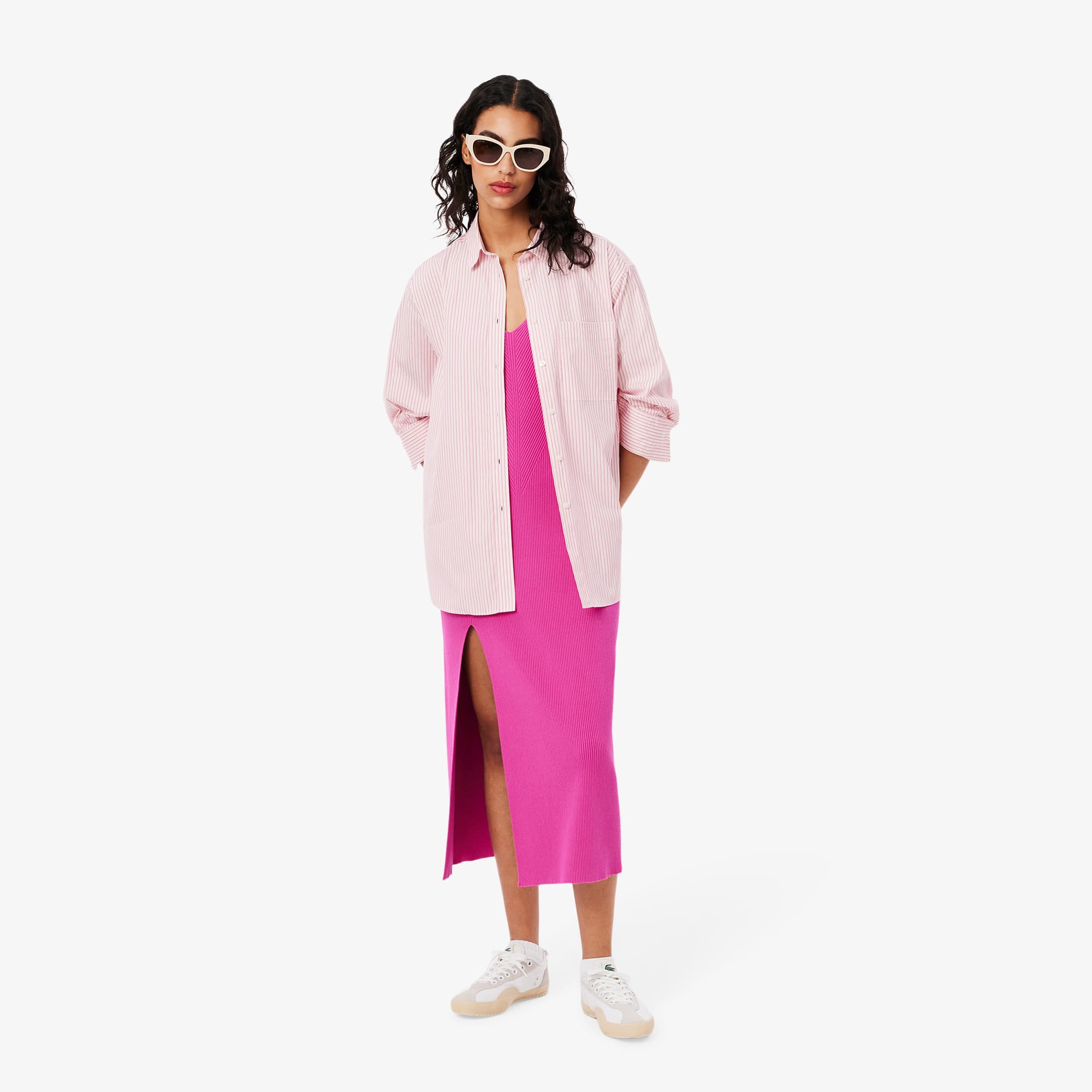 Camisa Oversized Manga Comprida Lacoste em Popeline