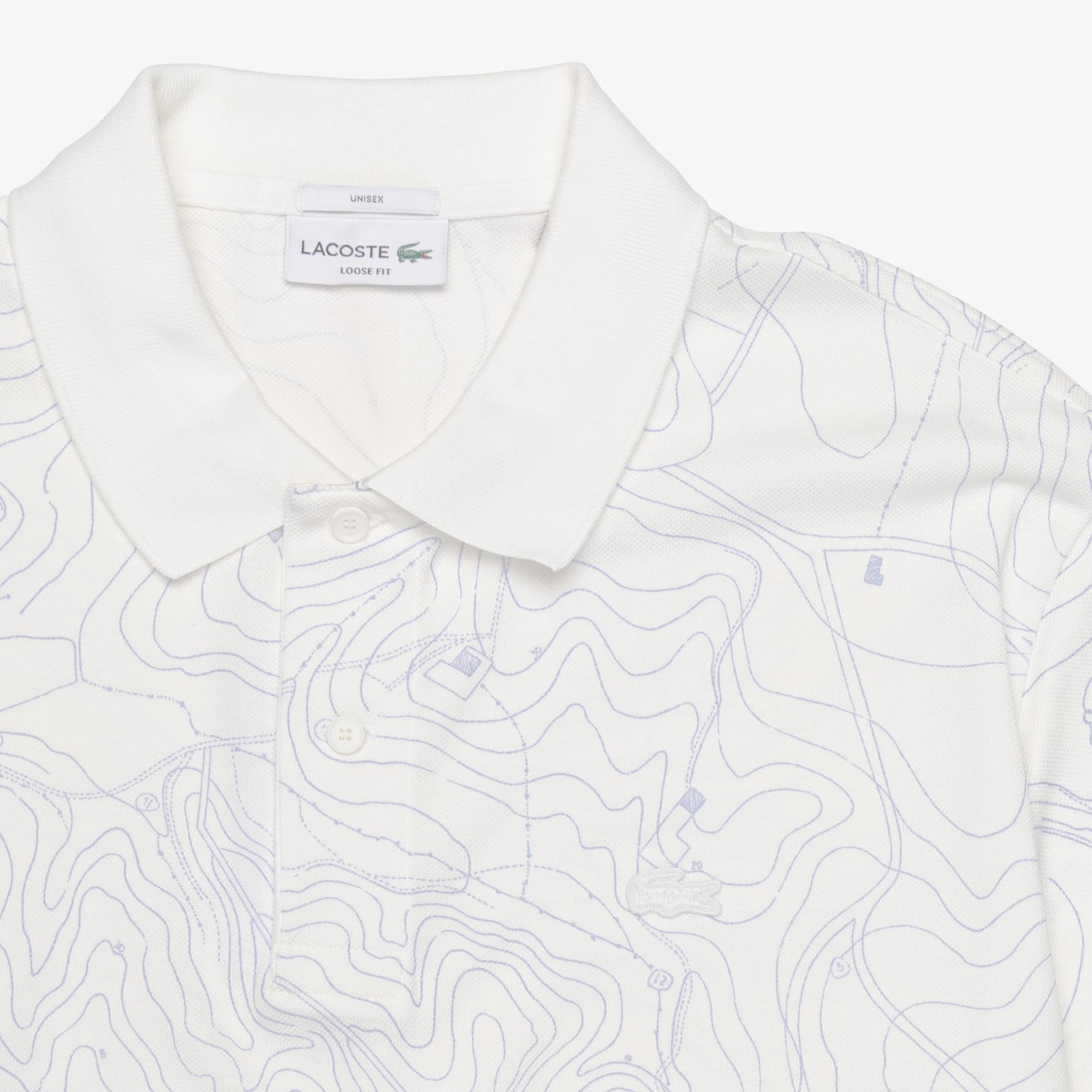 Camisa Gola Polo Lacoste em Piqué Estampado Manga Longa