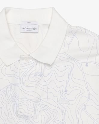 Polo Masculina de Piqué Estampado em Modelagem Solta