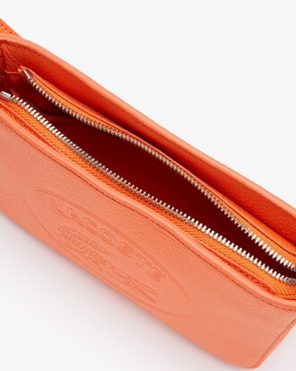 Bolsa de ombro feminina Croco Crew em couro granulado