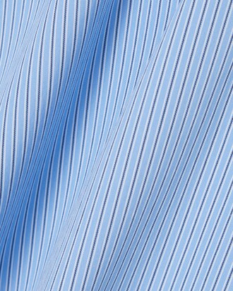 Camisa de Popeline Stretch Listrada com Modelagem Ajustada