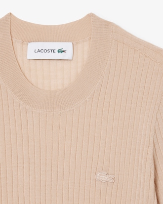 Short Sleeved Merino Wool Rib Knit Sweater