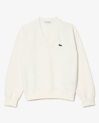 Su&eacute;ter com Gola V em Algod&atilde;o com Ponto Moss