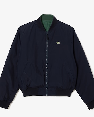 Jaqueta bomber masculina em tafetá acolchoado reversível