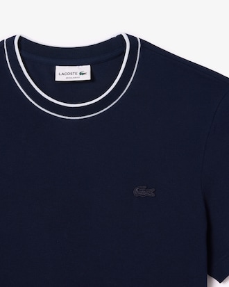Remera De Piqué Elastizado Con Cuello Rayado