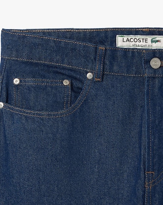 Cal&ccedil;a Jeans Indigo de Corte Reto com 5 Bolsos