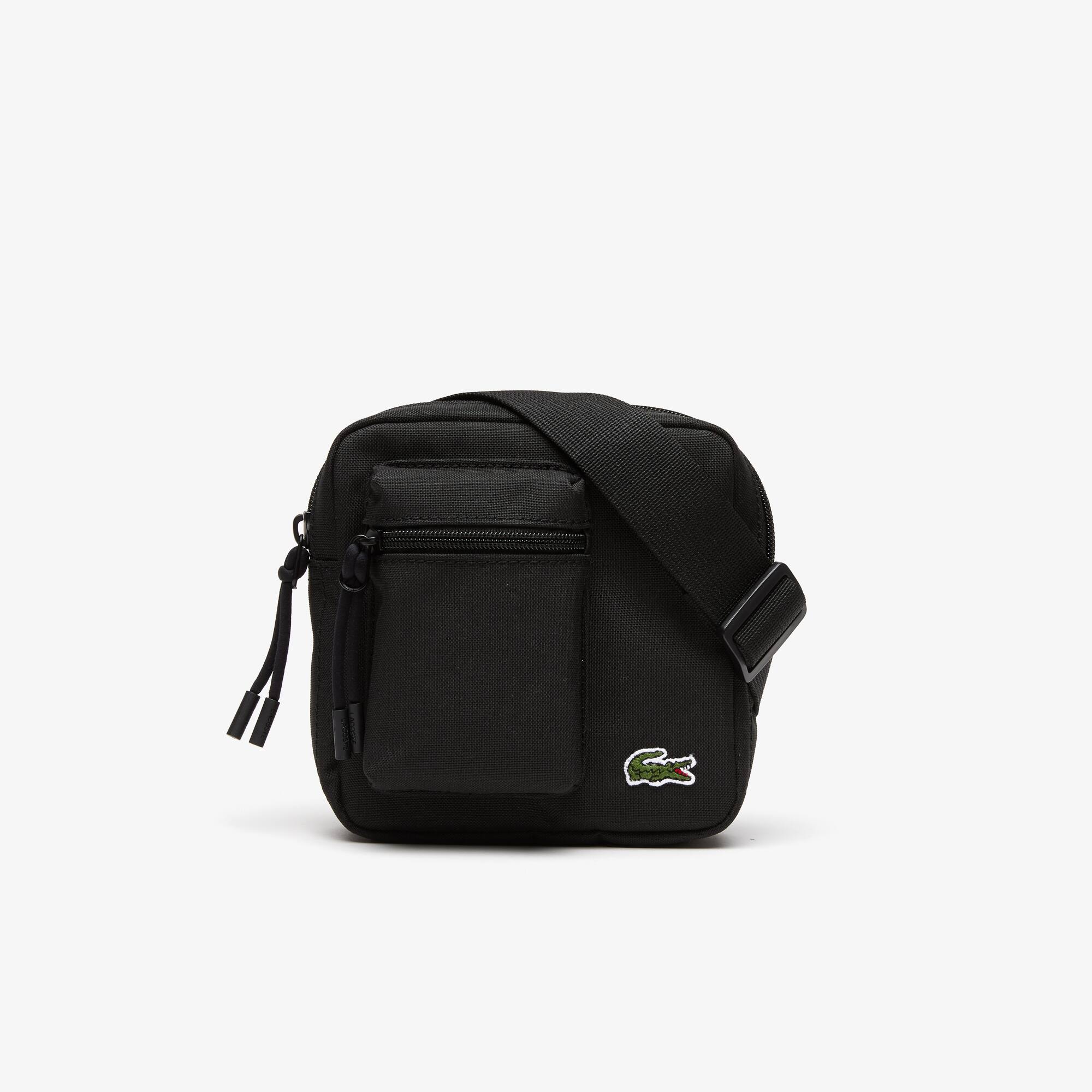 Wallet shoulder bag／ミニポーチ付／black Bolsa shoulder bag Unissex Lacoste com Alça Ajustável e Zíper para